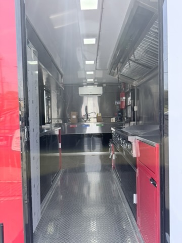 Red trailer full interior