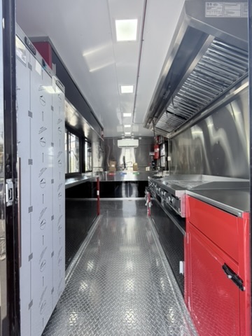 Red trailer full length interior view