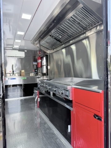 Red trailer cooking line