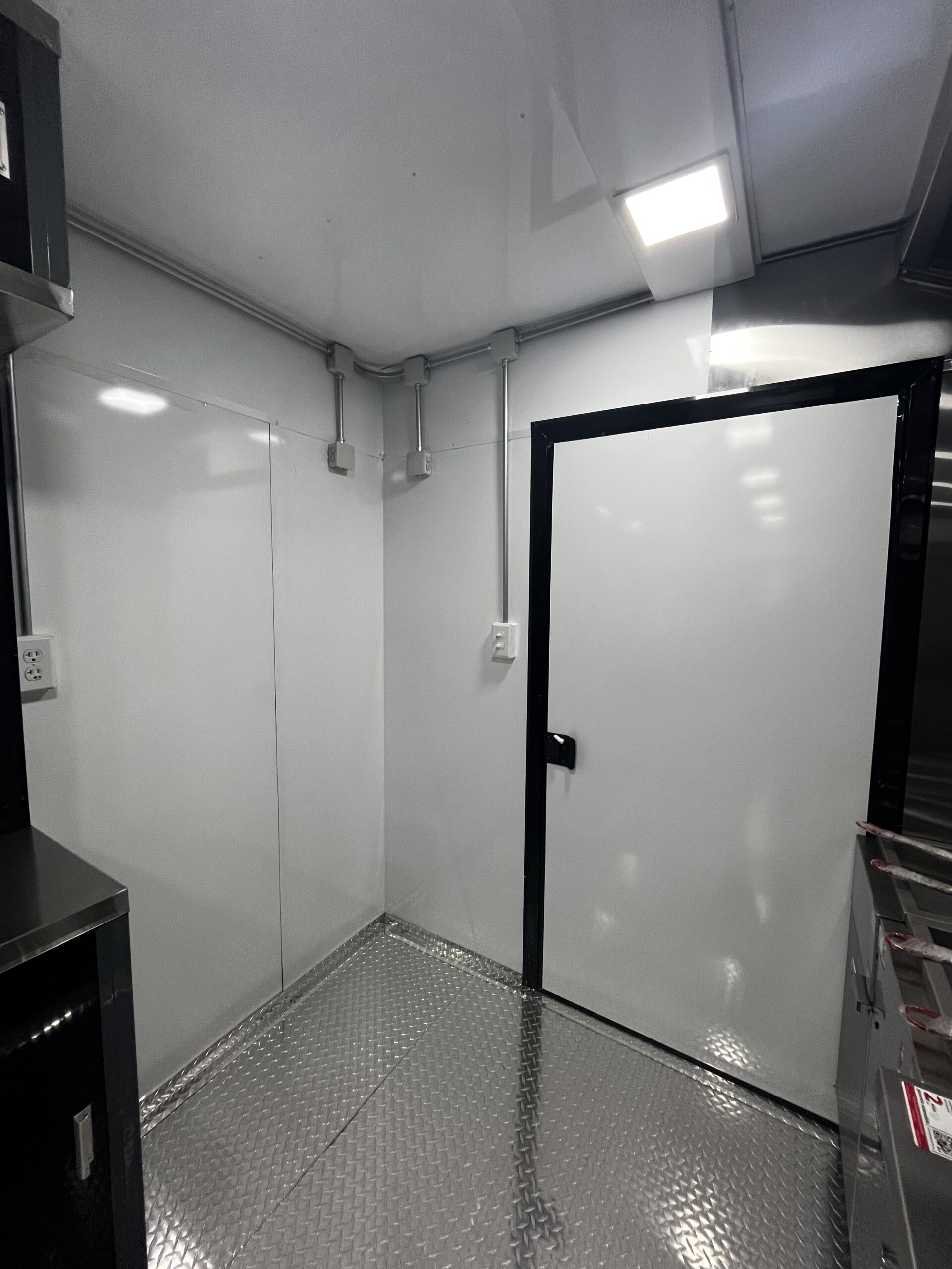 Entry door and interior ceiling