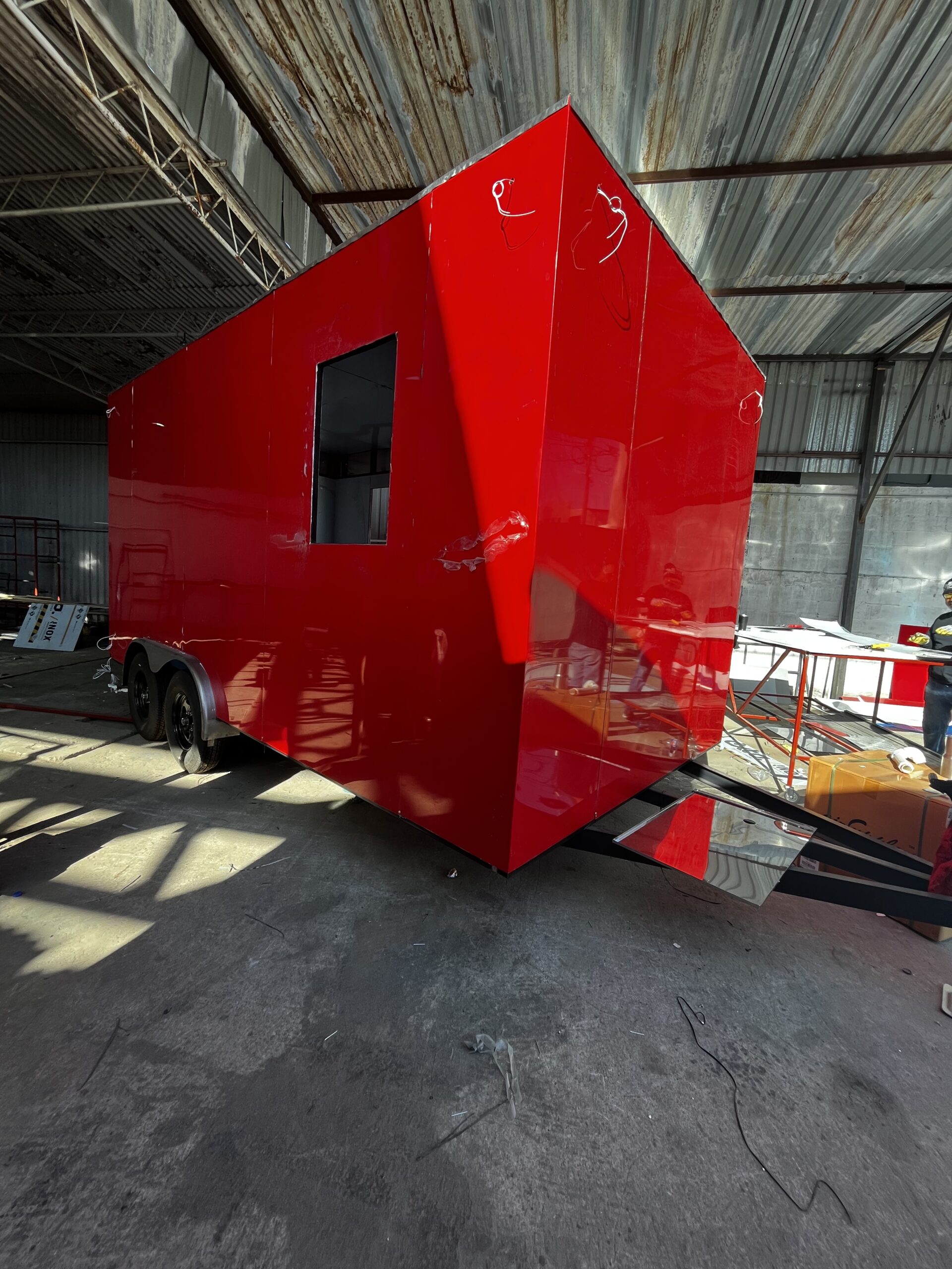 Red trailer rear
